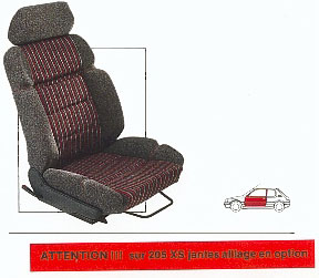 siège 205 XS